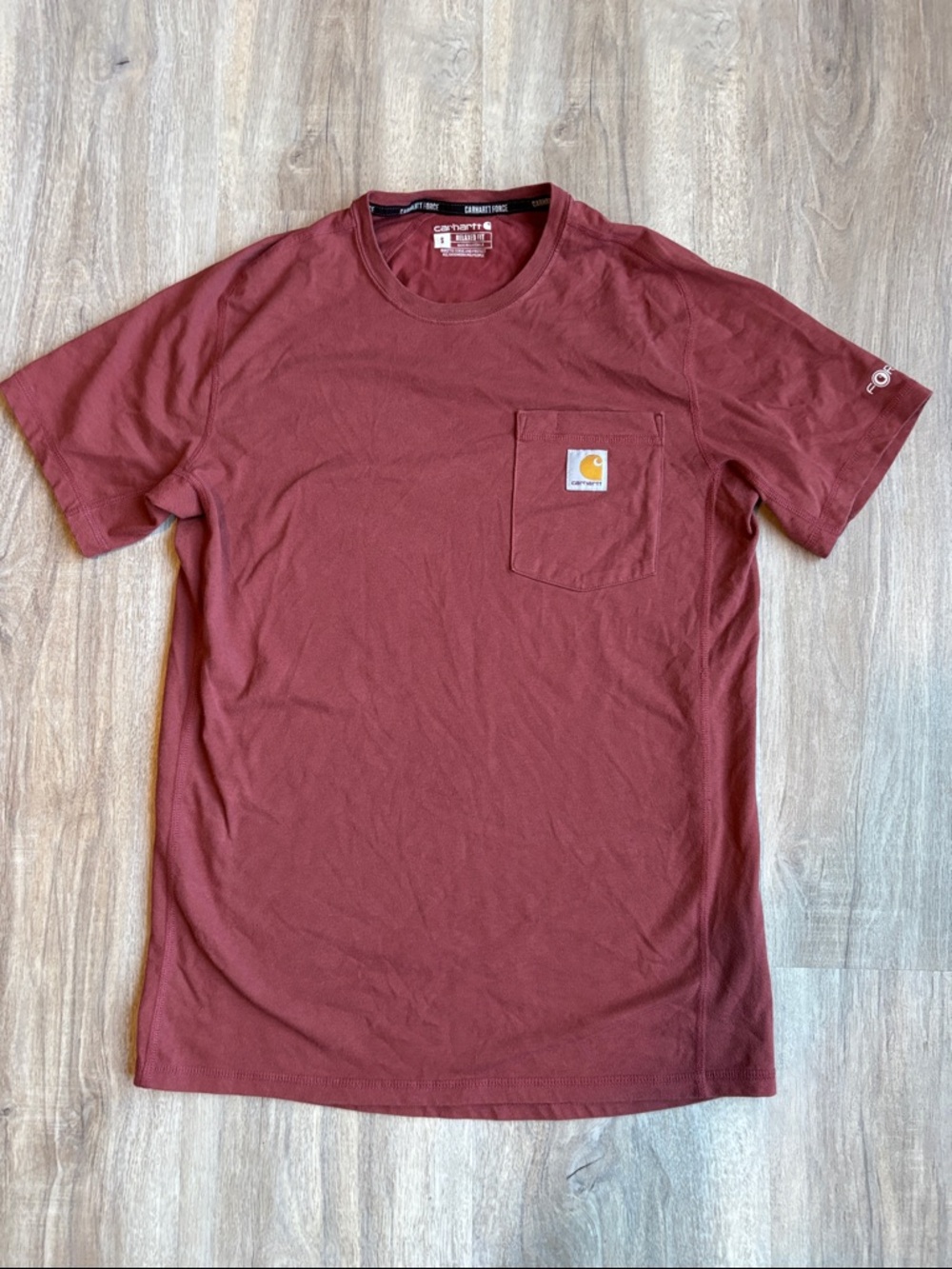 Carhartt Like New Small Force Short-Sleeve Pocket Tee Clay/Red